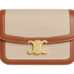 CELINE : Classique Triomphe bag in textile and calfskin